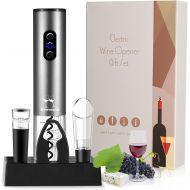 Newmana Electric Wine Opener, Cordless Electric Wine Bottle Opener Set with Charging Base 2-in-1 Aerator &Pourer, Foil Cutter, Vacuum Preservation Stoppers, Display Charging Station for Ea