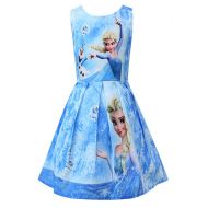 WNQY Princess Elsa Costume Party Dress Little Girls Cosplay Dress up