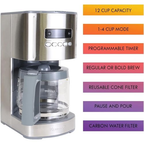  [아마존베스트]Kenmore 40706 12-Cup Programmable Aroma Control Coffee Maker in Stainless Steel