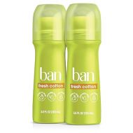 Ban Fresh Cotton 24-hour Invisible Antiperspirant, Roll-on Deodorant for Women and Men, Underarm Wetness Protection, with Odor-fighting Ingredients, 3.5 Fl Oz (Pack of 2)