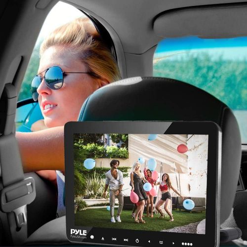  [아마존베스트]Pyle PLHRDVD904 Universal Portable Car Seat Headrest CD DVD TV 9.4 Inch Screen Player Monitor with USB Reader, Remote Control, and Mount Holder