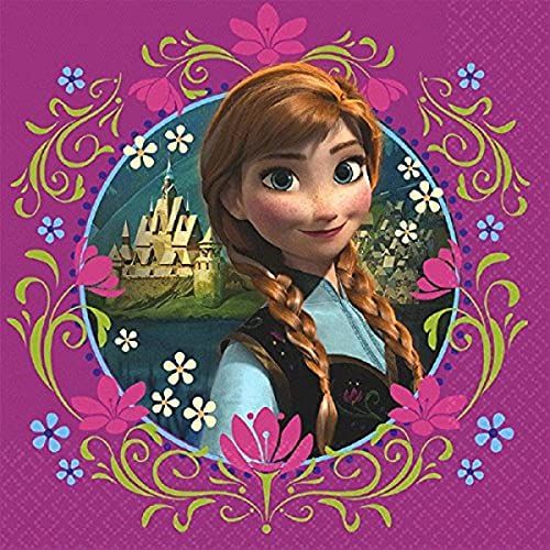  American Greetings Disney Frozen Luncheon Napkins Birthday Party Tableware Supply (16 Pack), Multi Color, 6.5 x 6.5.