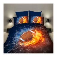 Homebed 3D Sports Rugby Bedding Set for Teen Boys,Duvet Cover Sets with Pillowcases,Full Size,3PCS,1 Duvet Cover+2 Pillow Shams