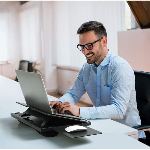 [아마존베스트]HUANUO Adjustable Lap Desk - with 6 Adjustable Angles, Detachable Mouse Pad, & Dual Cushions Laptop Stand for Car Laptop Desk, Work Table, Lap Writing Board & Drawing Desk on Sofa or Bed