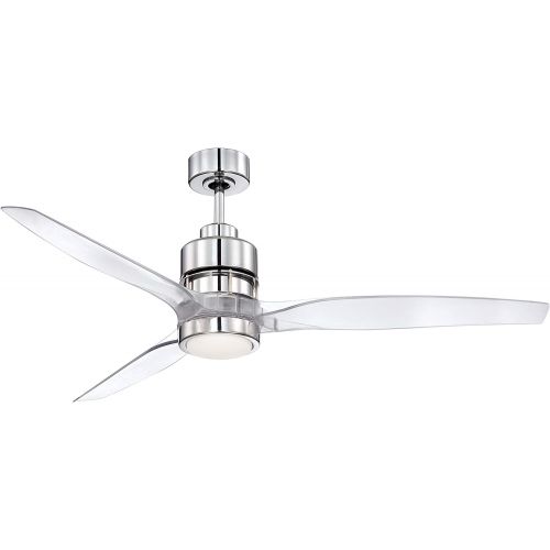  Craftmade K11257 Sonnet Ceiling Fan with Sonnet Clear Acrylic Blades and Integrated LED Light Kit, 60, Chrome