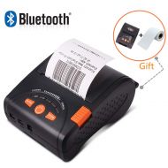 Portable Mobile 58mm Bluetooth Thermal Printer MUNBYN High Speed Direct Mini Printer with Leather Case, Compatible with Android iOS Windows Systems and ESC/POS Print Commands Set