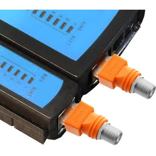  Weewooday RF to RJ45 Converter Adapter F Female to RJ45 Male Coaxial Barrel Coupler Adapter Connector Coax Straight Connector ()