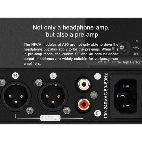  [아마존베스트]Dilvpoetry TOPPING A90 HiFi Headphone Amplifier Balanced Output NFC Module 4 Pin XLR 4.4 Balanced 6.35mm SE Output 7600mW x 2 Amplifiers for D90 (Black)