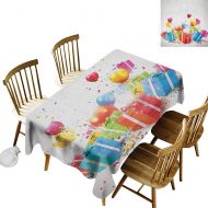 Kangkaishi kangkaishi Easy to Care for Leakproof and Durable Long tablecloths Outdoor Picnic Surprise Boxes with Bow Ties Confetti Rain Colorful Balloons Celebratory Set Up W52 x L70 Inch Mul