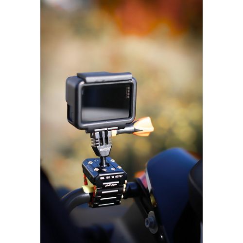  iSHOXS Hell Rider - Universelle Aluminium Actioncam Halterung fuer Rohre und Lenker mit 15-42mm Durchmesser passend fuer GoPro und kompatible Kameras