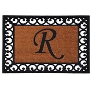 Calloway Mills Home & More 180041925R Inserted Doormat, 19 X 25 x 0.60, Monogrammed Letter R, Natural/Black