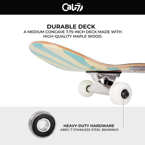  Cal 7 Complete Standard Skateboard 7.5-8-Inch Deck