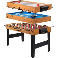 Giantex Multi Game Table, 3-in-1 48 Combo Game Table w/ Soccer, Billiard, Slide Hockey, Wood Foosball Table, Perfect for Game Rooms, Arcades, Bars, Parties, Family Night