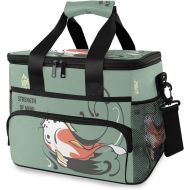 ALAZA Carp Koi Swim Against Sea Wave Japanese Symbol of Success Large Capacity Cooler Tote Insulated Lunch Bag Lunch Cooler Bag