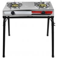 XtremepowerUS Double Burner Stove w/Stand Outdoor Propane Portable Camping Cooking Range