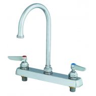 T&S Brass B-1142 Workboard Faucet, Deck Mount, 8-Inch Centers, Swivel Gooseneck, Lever Handles