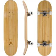 Bamboo Skateboards Complete Skateboard - More Pop, Lighter, Stronger, Lasts Longer Than Most Decks - Includes Deck, Trucks, Wheels, Hardware, ABEC 7 Bearings, Grip Tape, and Bonus