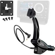 ChargerCity Dual USB Sirius XM Satellite Radio Car Truck Lighter Socket Mount w/Tilt Adjust & PowerConnect Cable Adapter for Onyx Plus EZR EZ Lynx Stratus Starmate Xpress (Vehicle