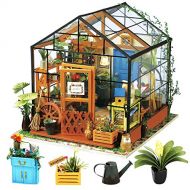Rolife DIY Miniature Dollhouse Kit,Green House with Furniture and LED,Wooden Dollhouse Kit,Best Birthday and Valentines Day Gift for Women and Girls