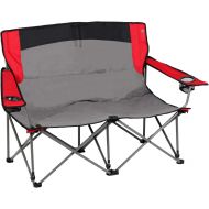 Portal 2 Love Low Seating Position Two Person Camp Chair, 36.2”W x 18.1”D x 13.8”/ 32.7”H, Grey/Red/Black