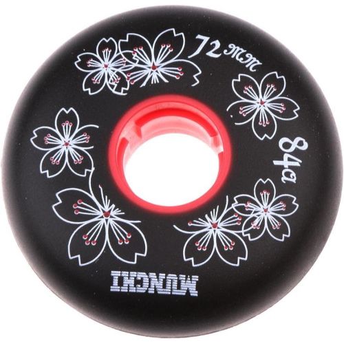  MonkeyJack 4Pcs Inline Skate Wheels, 84A Inline Roller Hockey Fitness Skate Replacement Wheels - 72mm/76mm/80mm - Black, 72mm