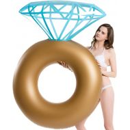 Jasonwell Inflatable Diamond Ring Pool Float - Engagement Ring Bachelorette Party Float Stagette Decorations Swimming Tube Floaty Outdoor Water Lounge for Adults & Kids