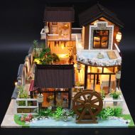 Roche.Z Dollhouse Kit DIY Miniature Wooden Handmade House Light-Princess Cottage Accessories Dolls...