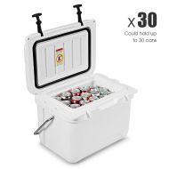 Giantex Stark Item 22 Quart Cooler Portable Ice Chest Leak-Proof 30 Cans Ice Box for Camping White