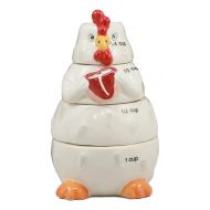 Inilofigurine inilofigurine Ceramic Farm Hen Chicken Serving Beef Steak Measuring Cups Set of 4 for Baking B1