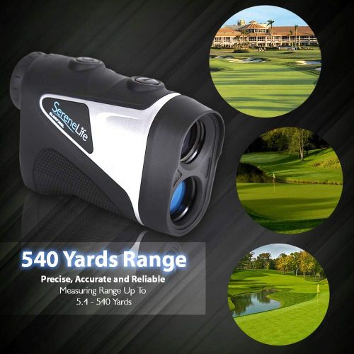  [아마존베스트]SereneLife Advanced Golf Laser Rangefinder - 546.2 Yard Digital Accuracy Distance Meter with Pinsensor Technology, 6X Magnification and 2 Modes for Hunting, Shooting, Archery and M