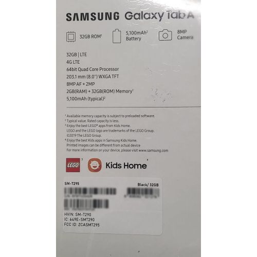 삼성 [아마존베스트]Samsung Electronics Samsung Galaxy Tab A 8.0 (2019, WiFi + Cellular) 32GB, 5100mAh Battery, 4G LTE Tablet & Phone (Makes Calls) GSM Unlocked SM-T295, International Model (32 GB, Black)