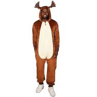 Tipsy Elves’ Men’s Moose Costume - Brown Forest Animal Halloween Jumpsuit