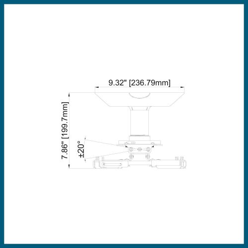  [아마존베스트]QualGear Pro-AV QG-KIT-CA-3IN-W Projector Mount Kit Accessory Single Joist Ceiling Adapter, 3 1.5, White