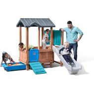 Step2 Woodland Adventure Playhouse & Slide for Kids, Outdoor Playset, Slide, & Swing, Toddlers Ages 3 - 8 Years Old, Easy Assembly