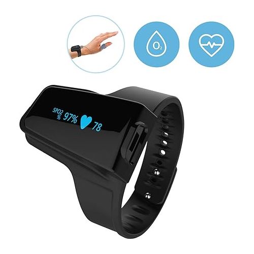  Wellue O2 Pulse Oximeter with Smart Reminder | Blood Oxygen Saturation Monitor for SpO2 and Heart Rate Tracking Continuously, Bluetooth Finger Ring with Free APP &PC Report