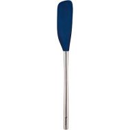 Tovolo Flex-Core Long Jar Scraper Spatula Stainless Steel Handle, Heat-Resistant Silicone Head With Curved Front for Scooping & Scraping, Dishwasher-Safe & BPA-Free, Deep Indigo