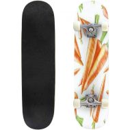 GWFERC Carrots and Cucumber Skateboard 31x8 Double-Warped Skateboards Outdoor Street Sports Skateboard for Beginners Professionals Cool Adult Teen Gifts
