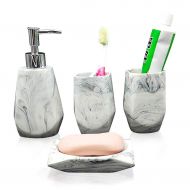 HONJAN Soap Dispenser Toothbrush Holder Soap Dish Bathroom Tumbler 4pcs Set for Kitchen Bathroom Shower for Kids Boys Girls Men Women(4pcs-D)
