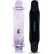 EEGUAI 46 inch Skateboard 8 Layer Maple Complete Longboard Complete Cruiser for Cruising, Carving, Free-Style and Downhill (Color : D)