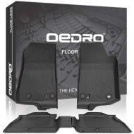 OEdRo OEDRO Floor Mats Compatible for 2018-2019 Jeep Wrangler JL 4-Door, Black TPE All Weather Guard, 1st & 2nd Row Full Set Liners