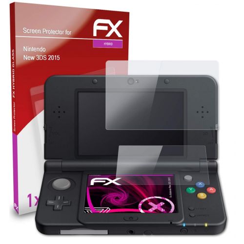  [아마존베스트]atFoliX Glass Protective Film Nintendo New 3DS (2015) Glass Protector - Set of 1 - FX-Hybrid-Glass