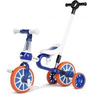 GLAF 5 in 1 Toddler Tricycle with Push Handle for Parents Kids Tricycle for 1 2 3 Years Old Boys and Girls Tricycle for Toddler 1-3 Years Toddler Bike with Adjustable Seat and Hand
