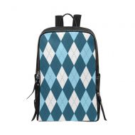 InterestPrint Unisex School Bag Abstract Argyle Classic Checked Pattern Casual Backpack Daypack Shoulder 15 Laptop Outdoor Backpack Travel Daypack for Women Men Kids