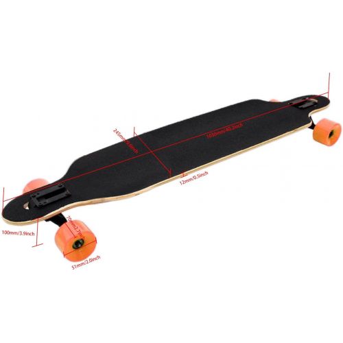  Anfan Longboard 9 Layer Canadian Maple Drop Downhill Speed Complete Skateboard 41 Inch Freeride Longboard for Adult Kids