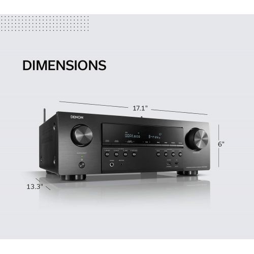  Denon AVR-S750H Receiver, 7.2 Channel (165W x 7) - 4K Ultra HD Home Theater (2019) Music Streaming New - eARC, 3D Dolby Surround Sound (Atmos, DTS/Virtual Height Elevation) Alexa +