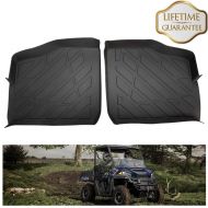 KIWI MASTER Floor Mats Compatible for 2013-2018 Polaris Ranger XP 570 900 & Full-Size Diesel Front Row TPE Floor Liners All Weather Protection Slush Mat Black