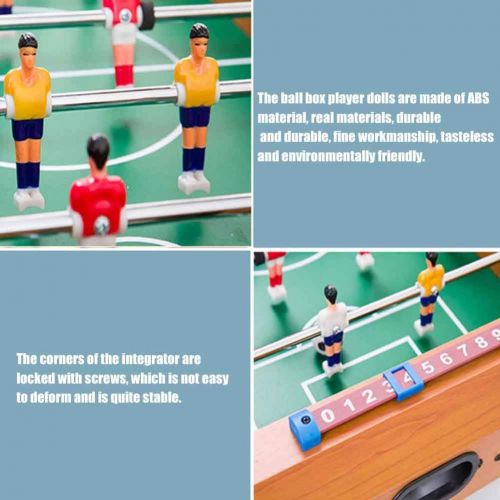  PURATEN 14 Foosball Table, Wooden Soccer Game Tabletop for Kids Educational Toy, Mini Indoor Table Soccer Set for Game Rooms, Parties, Family Night