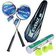 KEVENZ 12-Pack Advanced Nylon Feather Shuttlecocks, Carbon Fiber Badminton Rackets