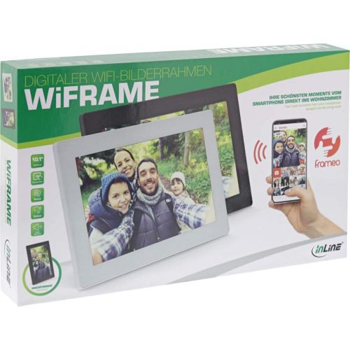  [아마존베스트]InLine, 55821S Digital WiFi Photo Frame 10.1 Inches 1280 x 800 16:9 LCD IPS Touch Screen Frameo App Black