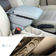 Maite Car Armrest Box Cover Center Console Armrest Box Oversized Storage Space Built-in LED Light, Removable Ashtray with Water Cup Holder for Nissan Sentra/Sylphy 2006-2016 Gray